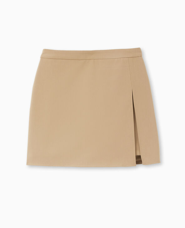 Jupe-short avec grande fente camel - Pimkie