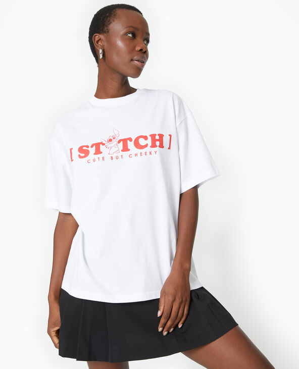 T-shirt oversize avec prints STITCH blanc - Pimkie