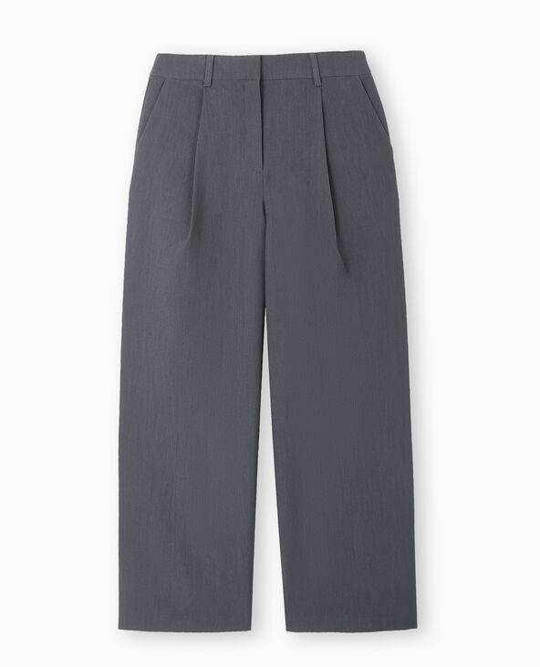 Pantalon large et droit avec pinces gris - Pimkie