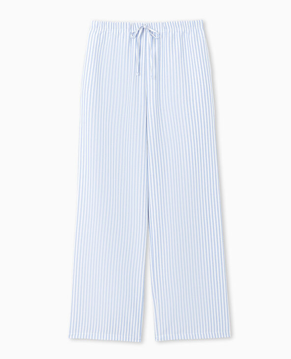 Pantalon rayé façon pyjama d'homme bleu - Pimkie