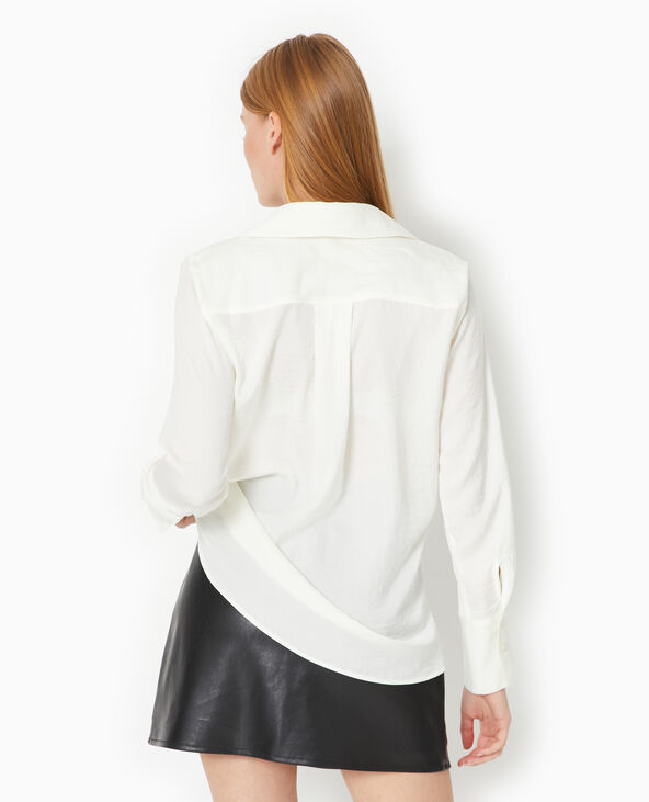 Blouse manches longues avec col blanc - Pimkie