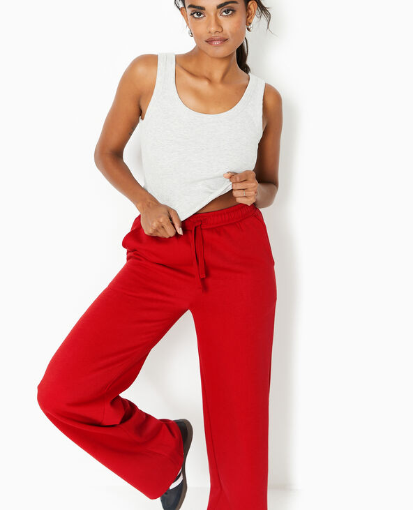 Pantalon de jogging droit en molleton rouge - Pimkie