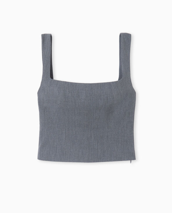 Top city façon corset gris foncé - Pimkie