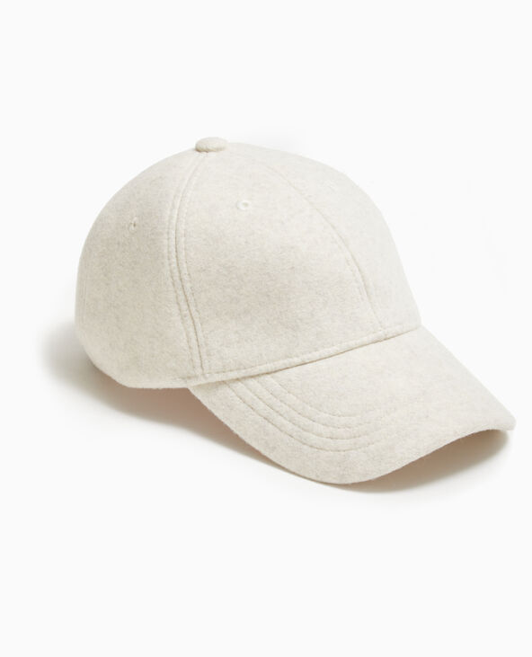 Casquette effet drap de laine beige - Pimkie