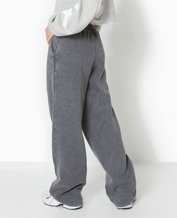 Pantalon de jogging droit en molleton gris foncé - Pimkie