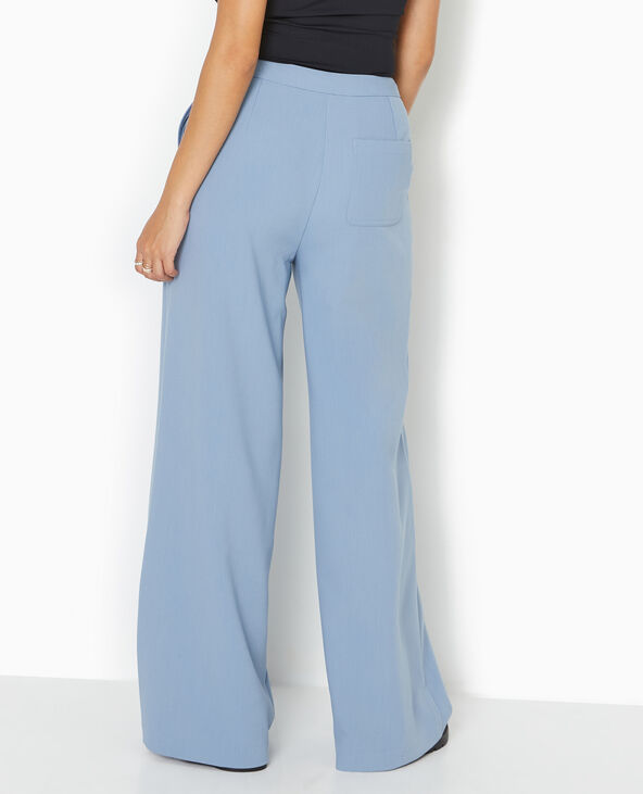 Pantalon large et droit taille haute bleu - Pimkie