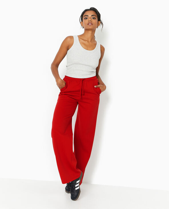 Pantalon de jogging droit en molleton rouge - Pimkie