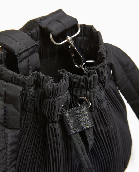 Mini sac seau en tissu plissé noir - Pimkie