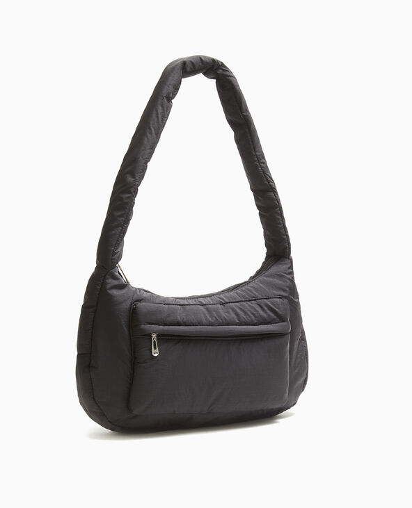 Grand sac matelassé avec poche noir - Pimkie