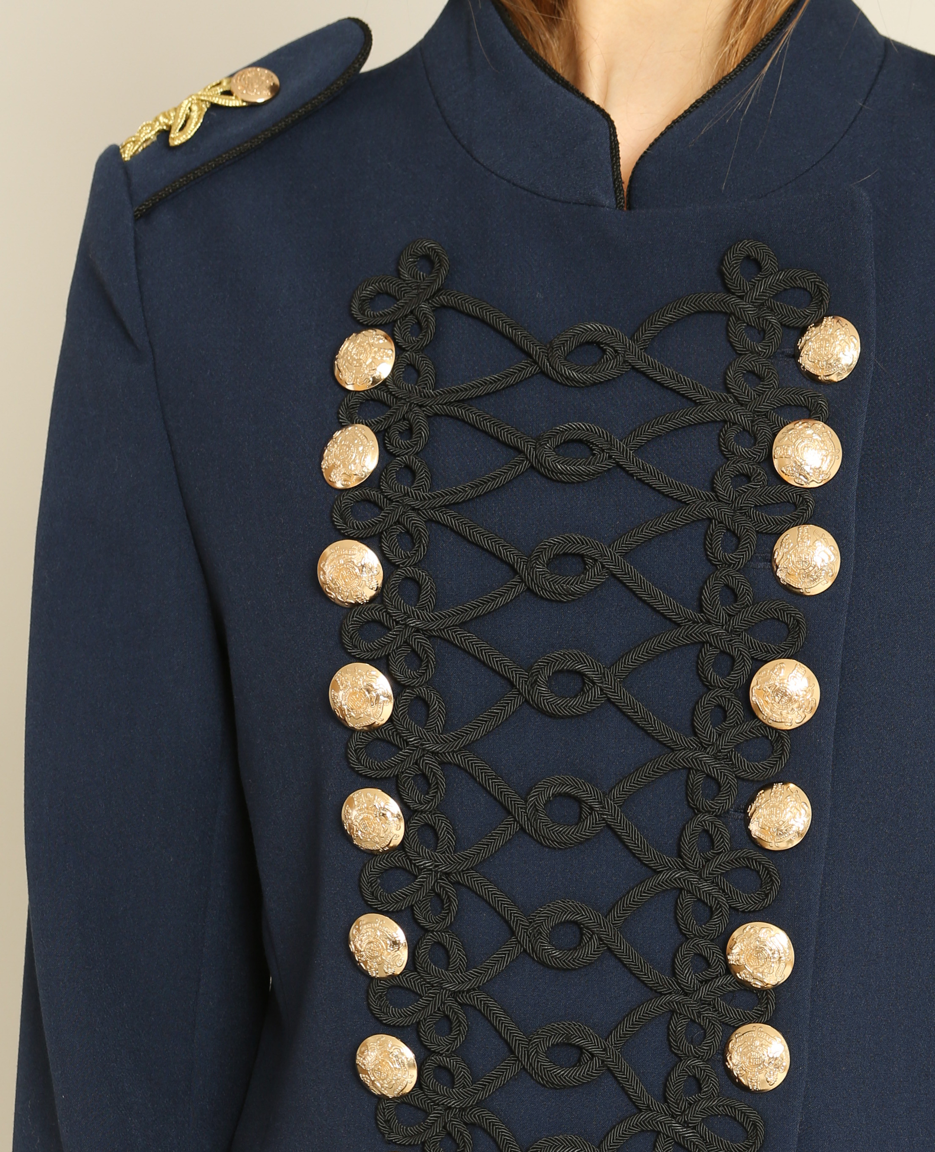 manteau militaire femme bleu marine