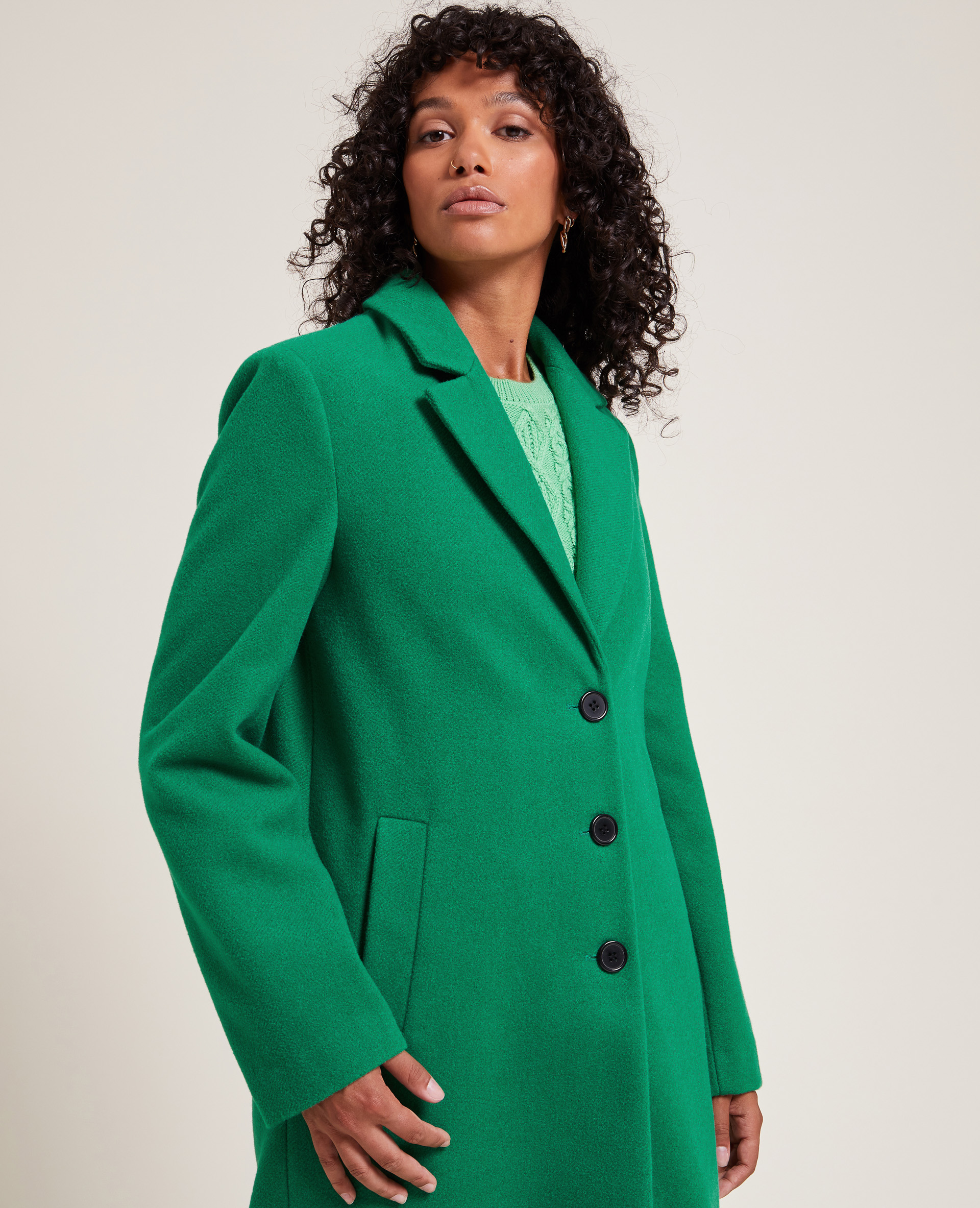 manteau vert femme laine